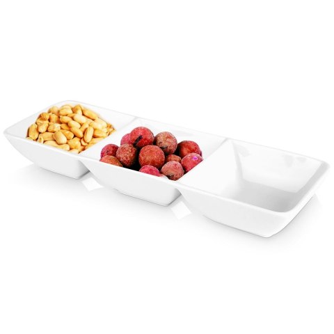 Miseczki na przekąski tapas sosy porcelanowe białe potrójne 30cm EXCELLENT HOUSEWARE 139169