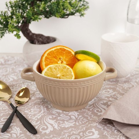 Miska do zupy na zupę bulionówka z uchem ceramiczna 640ml brązowa VILDE 139118-B