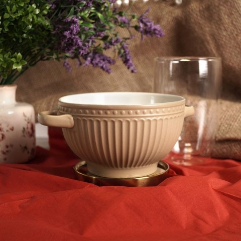 Miska do zupy na zupę bulionówka z uchem ceramiczna 640ml brązowa VILDE 139118-B