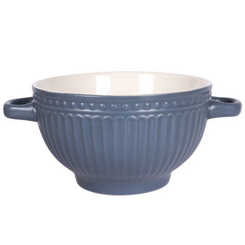 Miska do zupy na zupę bulionówka z uchem ceramiczna 640ml niebieska VILDE 139118-N