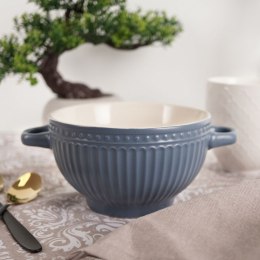 Miska do zupy na zupę bulionówka z uchem ceramiczna 640ml niebieska VILDE 139118-N