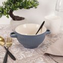 Miska do zupy na zupę bulionówka z uchem ceramiczna 640ml niebieska VILDE 139118-N