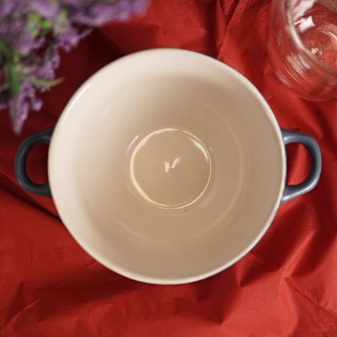 Miska do zupy na zupę bulionówka z uchem ceramiczna 640ml niebieska VILDE 139118-N