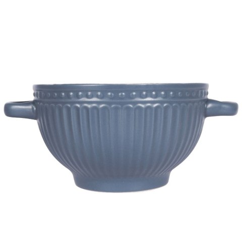 Miska do zupy na zupę bulionówka z uchem ceramiczna 640ml niebieska VILDE 139118-N