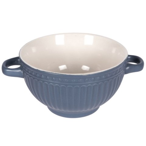 Miska do zupy na zupę bulionówka z uchem ceramiczna 640ml niebieska VILDE 139118-N