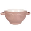 Miska do zupy na zupę bulionówka z uchem ceramiczna 640ml różowa VILDE 139118-R