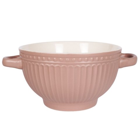 Miska do zupy na zupę bulionówka z uchem ceramiczna 640ml różowa VILDE 139118-R