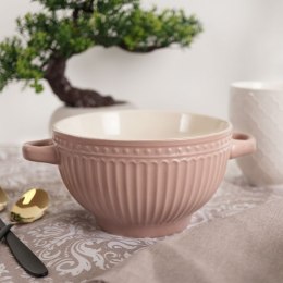 Miska do zupy na zupę bulionówka z uchem ceramiczna 640ml różowa VILDE 139118-R
