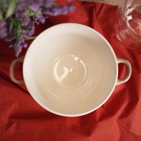 Miska do zupy na zupę bulionówka z uchem ceramiczna 640ml różowa VILDE 139118-R