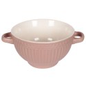 Miska do zupy na zupę bulionówka z uchem ceramiczna 640ml różowa VILDE 139118-R