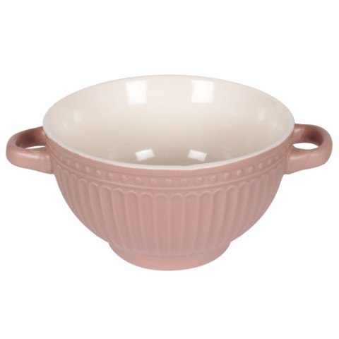 Miska do zupy na zupę bulionówka z uchem ceramiczna 640ml różowa VILDE 139118-R