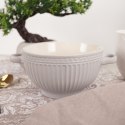 Miska do zupy na zupę bulionówka z uchem ceramiczna 640ml szara VILDE 139118-S