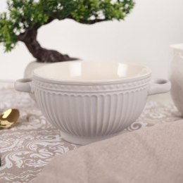 Miska do zupy na zupę bulionówka z uchem ceramiczna 640ml szara VILDE 139118-S