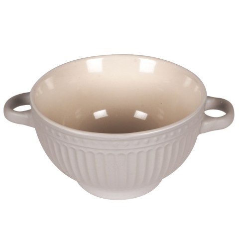Miska do zupy na zupę bulionówka z uchem ceramiczna 640ml szara VILDE 139118-S