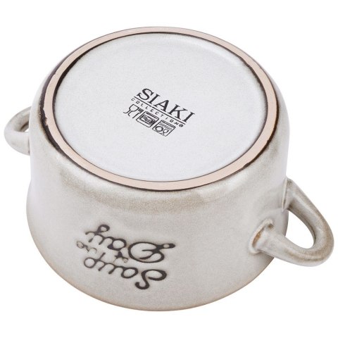 Miska do zupy na zupę bulionówka z uchem ceramiczna szara 600ml SIAKI COLLECTION 139011-S