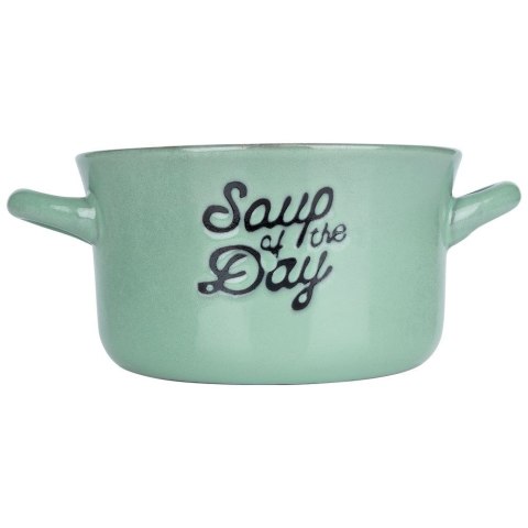 Miska do zupy na zupę bulionówka z uchem ceramiczna zielona 600ml SIAKI COLLECTION 139011-Z