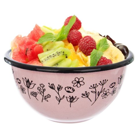 Miska emaliowana na zupę płatki do zupy różowa LOUKA 12cm 500ml ORION 124780