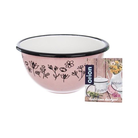 Miska emaliowana na zupę płatki do zupy różowa LOUKA 12cm 500ml ORION 124780