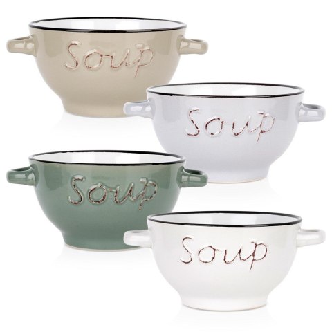 Miski do zupy bulionówka ceramiczna zestaw misek 600ml 4-ele SIAKI COLLECTION 139714