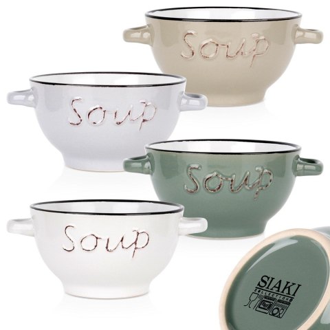 Miski do zupy bulionówka ceramiczna zestaw misek 600ml 4-ele SIAKI COLLECTION 139714