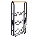 Stojak na wino do 6 butelek wina metalowy czarny do na butelki 21x38cm VILDE 229100