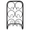 Stojak na wino do 6 butelek wina metalowy czarny na butelki 22.5x39cm ORION 540602