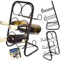 Stojak na wino do 6 butelek wina metalowy czarny na butelki 22.5x39cm ORION 540602