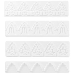 Szpatułki cukiernicze strukturalne dekoracyjne do tortu ciasta 4-ele BRUNBESTE BB-3266