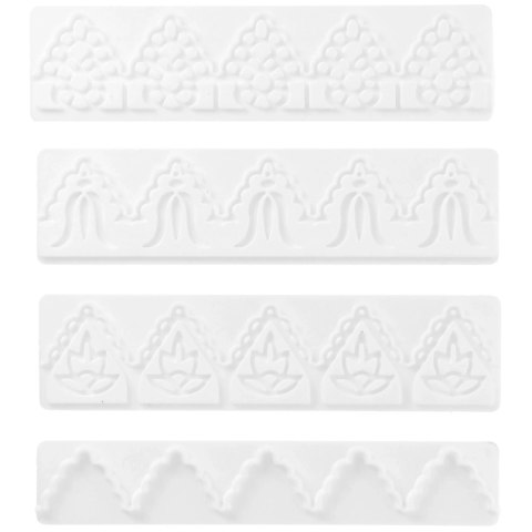 Szpatułki cukiernicze strukturalne dekoracyjne do tortu ciasta 4-ele BRUNBESTE BB-3266