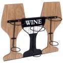 Wieszak uchwyt na wino butelki wina do butelek drewniany metalowy HOME STYLING COLLECTION 229088