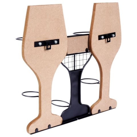 Wieszak uchwyt na wino butelki wina do butelek drewniany metalowy HOME STYLING COLLECTION 229088
