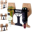 Wieszak uchwyt na wino butelki wina do butelek drewniany metalowy HOME STYLING COLLECTION 229088