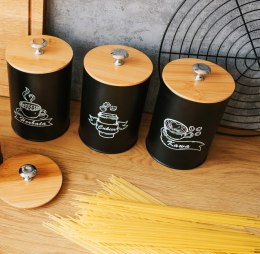 Komplet 3 pojemników kawa herbata cukier 15x11cm KRISBERG KS-2705 (napisy PL)