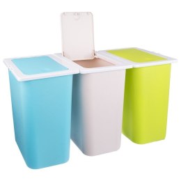 Kosz do segregacji odpadów śmieci śmietnik pojemnik plastikowy 3x13L ORION 731315