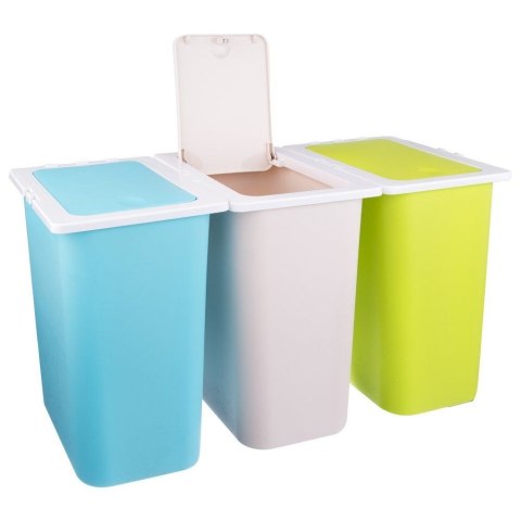 Kosz do segregacji odpadów śmieci śmietnik pojemnik plastikowy 3x13L ORION 731315