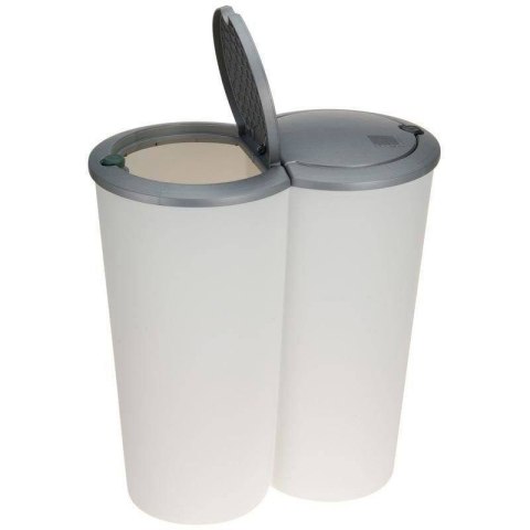 Kosz do segregacji odpadów śmieci śmietnik pojemnik śmieci plastikowy z pokrywą 2x25L EXCELLENT HOUSEWARE 730313
