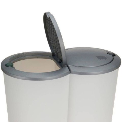 Kosz do segregacji odpadów śmieci śmietnik pojemnik śmieci plastikowy z pokrywą 2x25L EXCELLENT HOUSEWARE 730313