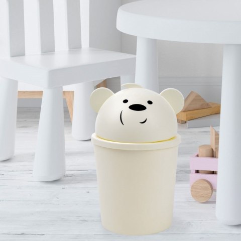 Kosz na śmieci dla dzieci dziecka miś kremowy mały 1.5L śmietnik ORION 731327-K