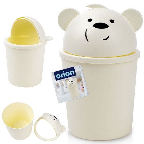 Kosz na śmieci dla dzieci dziecka miś kremowy mały 1.5L śmietnik ORION 731327-K