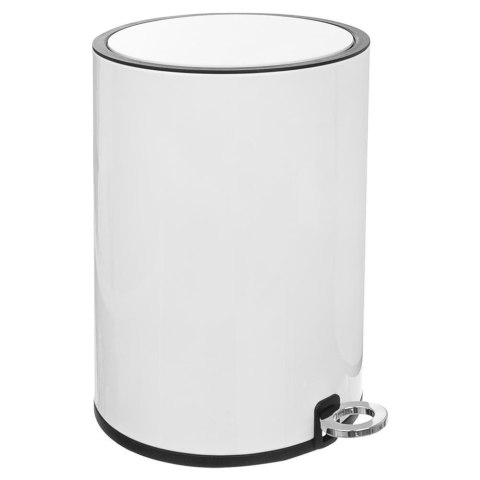Kosz na śmieci metalowy biały z pedałem pokrywą 6L śmietnik pojemnik ORION 731317