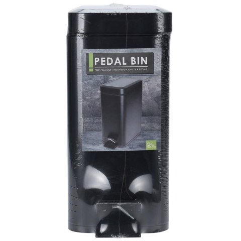 Kosz na śmieci metalowy z pedałem 5L śmietnik czarny STORAGE SOLUTIONS 730308