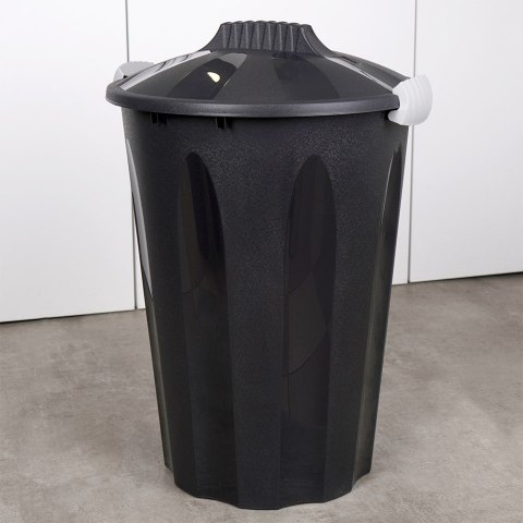 Kosz na śmieci odpady śmietnik plastikowy czarny duży 40L do odpadów VILDE 779053