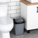 Kosz na śmieci plastikowy śmietnik szary błyszczący 10L do kuchni ORION 731353