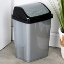 Kosz na śmieci plastikowy śmietnik szary błyszczący 10L do kuchni ORION 731353