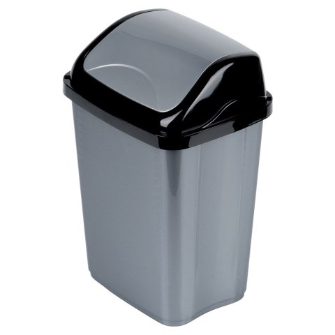 Kosz na śmieci plastikowy śmietnik szary błyszczący 10L do kuchni ORION 731353