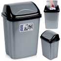 Kosz na śmieci plastikowy śmietnik szary błyszczący 10L do kuchni ORION 731353