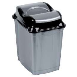 Kosz na śmieci plastikowy śmietnik szary błyszczący 16L do kuchni ORION 731342