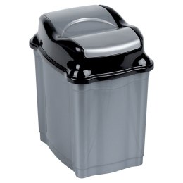 Kosz na śmieci plastikowy śmietnik szary błyszczący 5L do kuchni ORION 731336