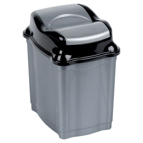 Kosz na śmieci plastikowy śmietnik szary błyszczący 5L do kuchni ORION 731336