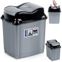 Kosz na śmieci plastikowy śmietnik szary błyszczący 5L do kuchni ORION 731336